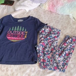 Eddie Bauer navy OUTSIDE BESTIDE kids leggings T-shirt set